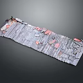 Weathered Corrugated Metal Sheet With Rusted Red Patches And Damaged Texture