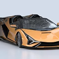 Orange and Black Convertible Sports Car with Modern Sleek Body and Unique Front Fascia