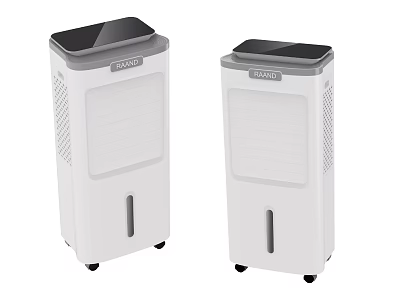 PATON Air Cooler Fans Two White Standing Portable with Wheels and Efficient Cooling 3d model
