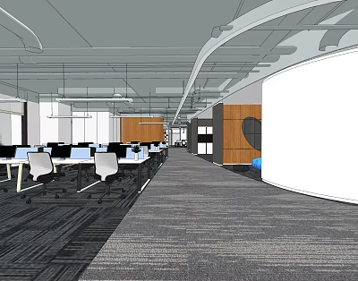 Public office area 3d model