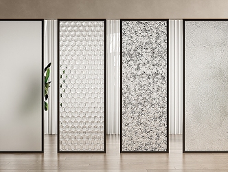 Modern Glass Screen Carved Glass Frosted Glass Partition Carved Glass Screen Frosted Glass Partition 3d model