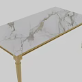 Elegant Coffee Table With White Marble Top And Golden Carved Legs Design