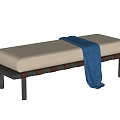 Bed End Stool Sofa Bench 3d model