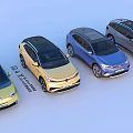 Various Colored Electric Cars Undergoing 100000 km Pure Electric Test
