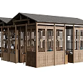 Ancient Wooden Architecture with Connected Corridors Glass Windows and Gray Roof Tiles