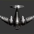 Futuristic Silver Metallic Aircraft Model With Sleek Wings And Reflective Surface