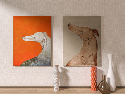 modern animal painting abstract painting 3d model