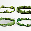 Decorative Circular Ornaments With Green Tree Patterns For Home Decoration 3d model