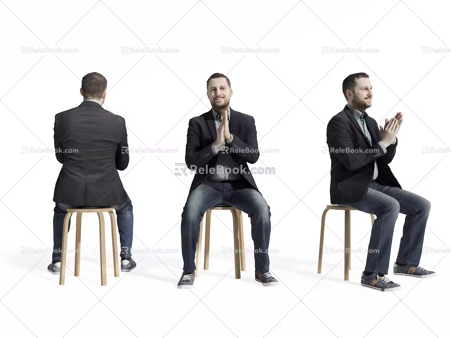 modern man character 3d model