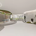 Modern Lounge Area Interior With Light Colored Furniture Wooden Ceiling And Green Plants