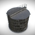 Industrial LOFT Storage Tank Chemical Iron Tank Industrial Storage Barrel 3d model