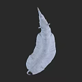 White Reptile Model With Smooth Texture Displayed On Dark Background