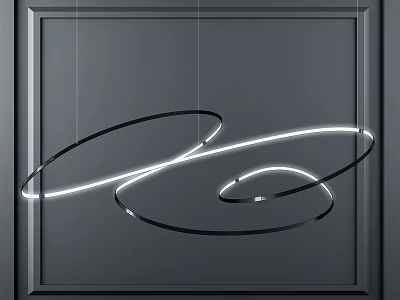 Modern Circular LED Chandelier With Sleek Ring Design And Illuminated Lighting 3d model