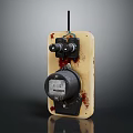Vintage Electric Meter Appliance With Dial Knob Wires On Beige Panel
