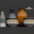 Colorful Handcrafted Ceramic Sculptures With Decorative Patterns And Various Shapes