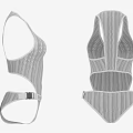 Gray Mesh Bodysuit With Open Back Design And Waist Strap Details