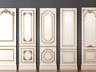 European style wall panel 3d model