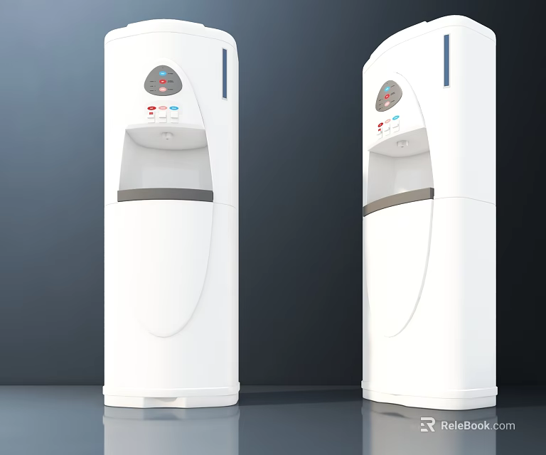 White Vertical Water Dispensers With Control Panel For Daily Home Use 3d model 