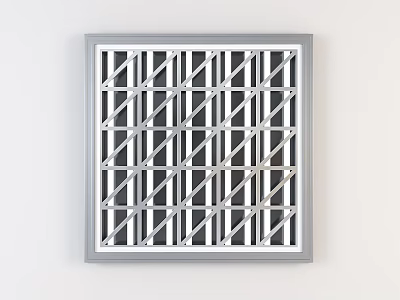 Sleek Modern Square Grille Lamp With Silver Cross Grid Lines And Minimalist Design 3d model