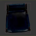 Elegant Classic Armchair With Blue Leather Upholstery Wooden Frame And Gold Accents