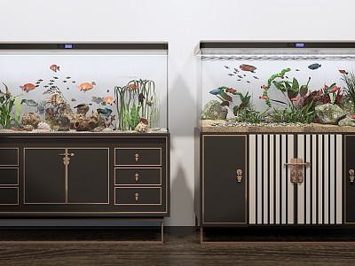 New Chinese Fish Tank Fish Tank Decorative Cabinet for Fish model