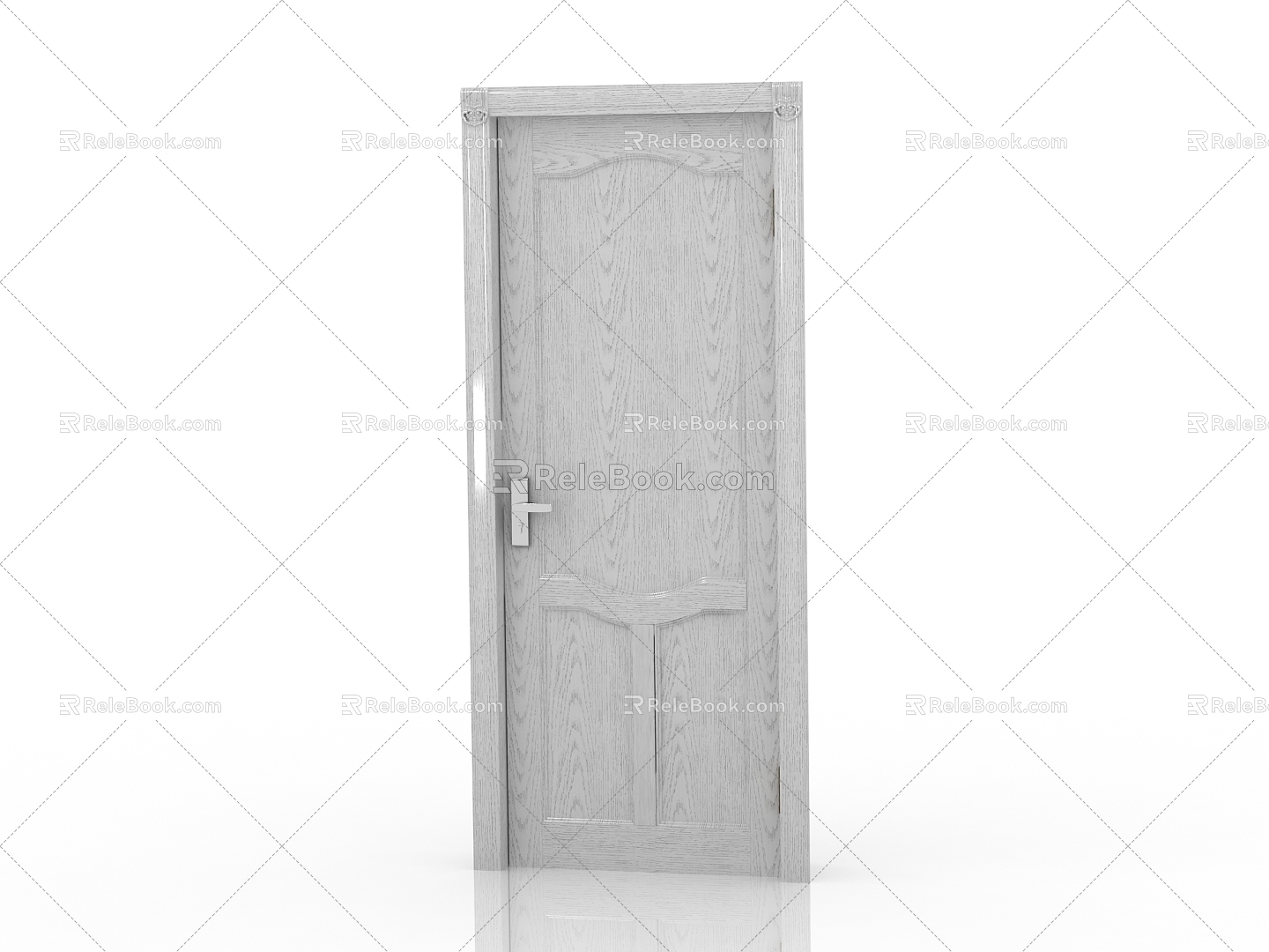 Modern Interior Door Solid Wood Door 3d model