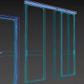 Modern Interior Sliding Doors With Glass Panels And Black Frames For Space Division