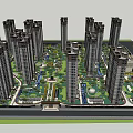 Modern High Rise Residential Complex With Central Green Spaces And Gardens