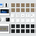 Modern switch socket panel weak box 3d model
