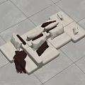Poliform Westside multi-person sofa two-way sofa 3d model