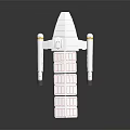 White Satellite Structure With Rectangular Panels And Cylindrical Side Components 3d model