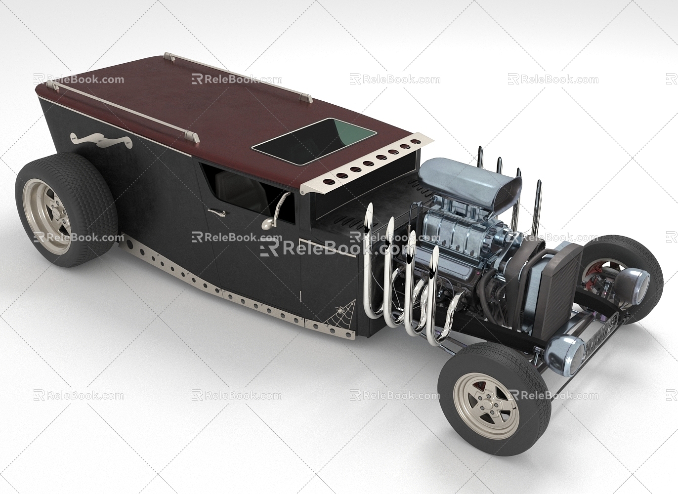 vintage car vintage car steampunk 3d model