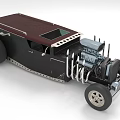 Vintage Modified Car With Exposed Engine And Unique Design 3d model