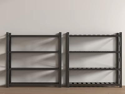 Two Metal Display Shelves For Indoor Product Exhibition With Simple Design 3d model