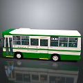 Detailed Green and White Bus Model Featuring Clear Windows Side Doors And Reflection 3d model