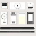 Modern White Gray Household Electrical Appliances Including Ventilation Fans Control Panels And Lighting Fixtures