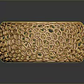 Golden Decorative Hollow Circular Furniture With Intricate Mesh Pattern Design