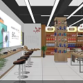 Modern Liquor and Tobacco Store Interior With Shelves Full Of Various Products And Display Counters