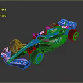 Blue and Pink BWT Racing Car With Streamlined Design And Modern Sporty Look