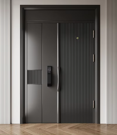 Modern Security Door With Keypad Lock And Sleek Design 3d model