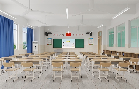 Modern Classroom School Classroom 3d model