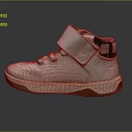 Kids White High Top Shoes with Velcro Straps Brown Sole Plaid Lining