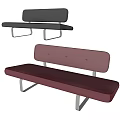 Modern Upholstered Two Seater Sofas In Red And Black With Metal Legs