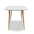 Modern Dining Tables With Modern Design Metal Wooden Legs And White Gray Tops