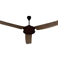 Modern Ceiling Air Conditioning Fan With Wooden Blades Black Motor And Red Accent