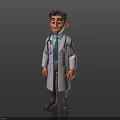 Smiling Man In Doctor Uniform With White Coat And Stethoscope