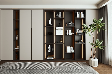 Modern bookcase 3d model