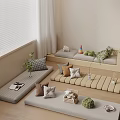 Cozy Decorative Pillows In Minimalist Living Space With Different Colors Green Plants And Window Seats