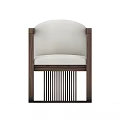 Modern Wooden Frame Armchair With Light Upholstered Seat And Sleek Design