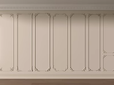 Elegant Interior Wall Design With Ornate Gypsum Molding Patterns And Details 3d model